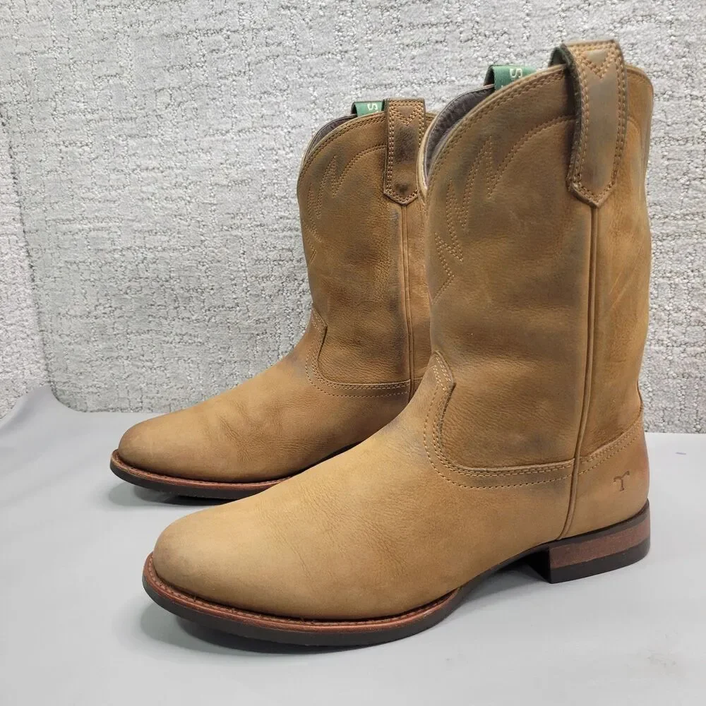 Tecovas The Glen Men's Size US 10D Light Mesquite Cowhide Leather Western Boots.